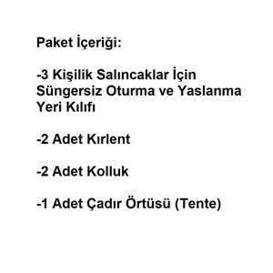 Mandaş Süngersiz 3 Kişilik Salıncak Minder Seti (Pamuklu Kumaş)-Saatli Lacivert