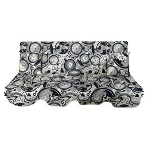 Mandaş Süngerli 3 Kişilik Salıncak Minder Seti (Pamuklu Kumaş)-Saatli Lacivert