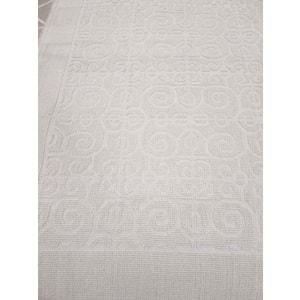 Pamuklu Bukle Lüks Kilim (140x200)-Spiral Düz Krem