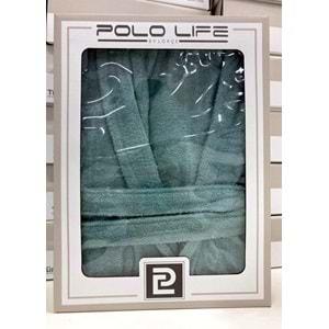 Polo Life Kutulu Bamboo Tek Bornoz Şalyaka-Yeşil (XXL Beden)