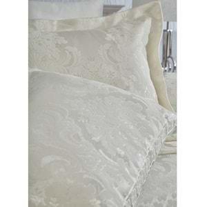 Dantela Armada Jakarlı Çift Kişilik Yatak Örtüsü Seti (250x260)-Krem