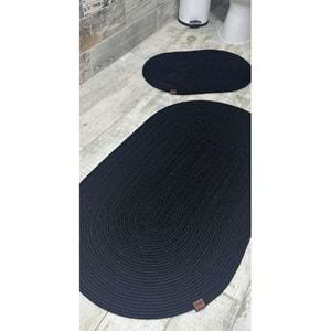 Jüt Hasır 2li Banyo Seti Paspas Takımı-Siyah