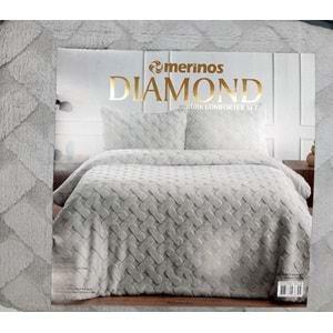 Merinos Diamond Kürk Comforter Set, Çift Kişilik Yorgan Seti (220x240)-Pietra Gri