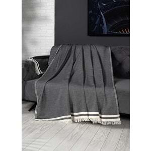 Alinda Pamuklu Kaymaz Terletmez Koltuk Örtüsü (170x230) - Antrasit