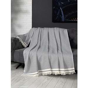 Alinda Pamuklu Maxi Boy Kolları Kapatan Kaymaz Terletmez Koltuk Örtüsü (170x300) - Gri