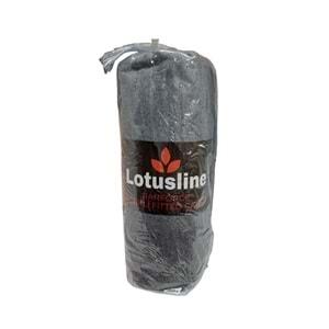 Lotusline Ranforce Fitted Lastikli Battal Çift Kişilik Çarşaf Seti (180x200+30)-Koyu Gri