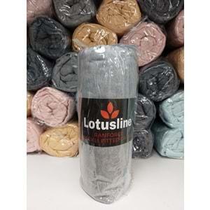 Lotusline Ranforce Fitted Lastikli Battal Çift Kişilik Çarşaf Seti (180x200+30)-Gri
