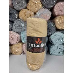 Lotusline Ranforce Fitted Lastikli Battal Çift Kişilik Çarşaf Seti (180x200+30)-Sarı