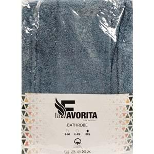 La Favorita Uzun Kişisel Bornoz ve Havlu-K.Mavi (XXL Beden)