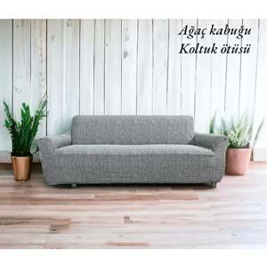 Altın Kelebek Jakarlı Streç Kaplama Maxi Çekyat Koltuk Örtüsü (3+3)-Gri