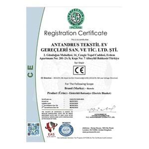 Rawels CE Kalite Belgeli Çift Kişilik Elektrikli Battaniye 120x160 - Pastel Turuncu