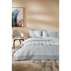 Özdilek Kapitoneli Çift Kişilik Dört Mevsim Nevresim Takımı Complete Set-Helecho Gri