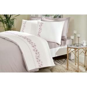 Özdilek Akfil Boutique -Petra Bej- Çift Kişilik Nevresim Takımı (4 Yastık Kılıflı)