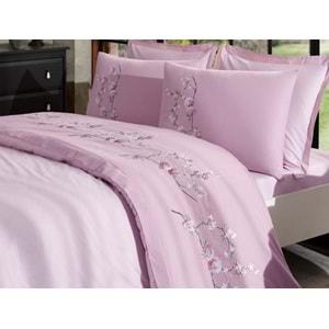Özdilek Akfil Boutique -Florest Pembe- Çift Kişilik Nevresim Takımı (4 Yastık Kılıflı)