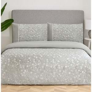 Özdilek Nev Serisi -Gri Dianthus- Çift Kişilik Nevresim Takımı