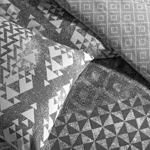 Taç Flanel Kışlık -Misty Gri- Lastikli Çarşaflı Çift Kişilik Nevresim Takımı