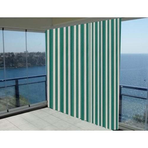 jolly home balkon duk perde kumaşı en 150 cm yeşil /beyaz