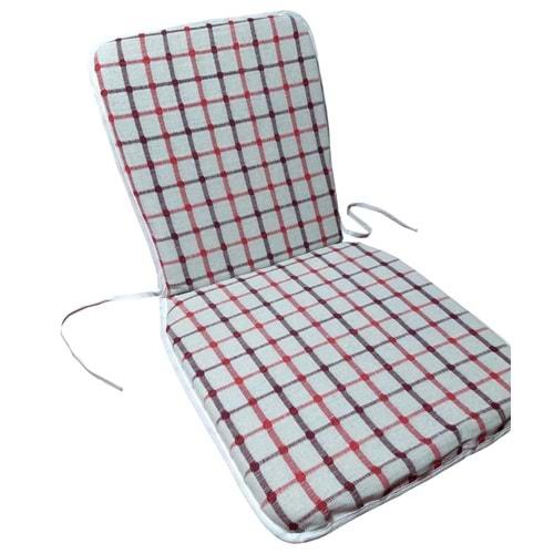 Mandaş 1 Adet Buldan Lüks Midi Sandalye Minderi, Bağcıklı Bahçe Minderi-Bordo Kırmızı