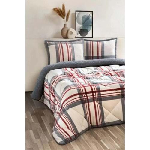 Merinos Comforter Set, Tek Kişilik Yorgan Seti (160x240)-Wera Kırmızı