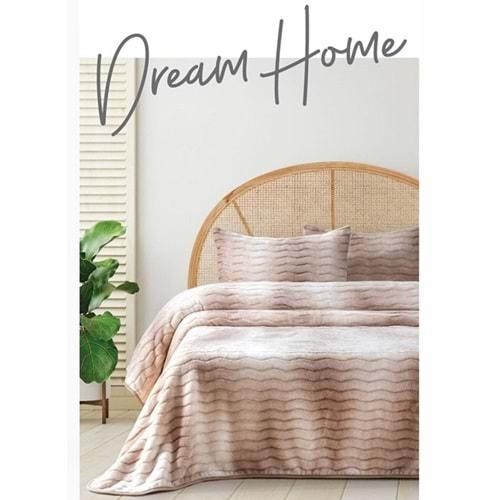 Merinos Dream Home Yumuşak Çift Kişilik Battaniye Seti (220x240)-Bej