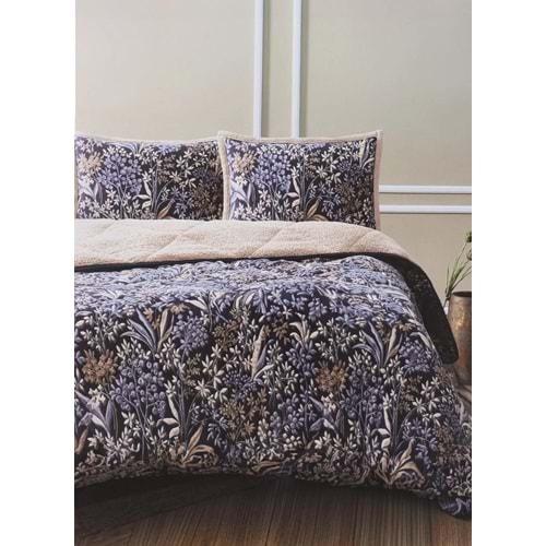 Merinos Comforter Set, Tek Kişilik Yorgan Seti (160x240)-Botanic Mavi