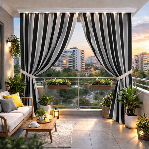 Balkon Perdesi Branda Kumaşı Metrelik (En 280cm)-A.Gri K.Gri
