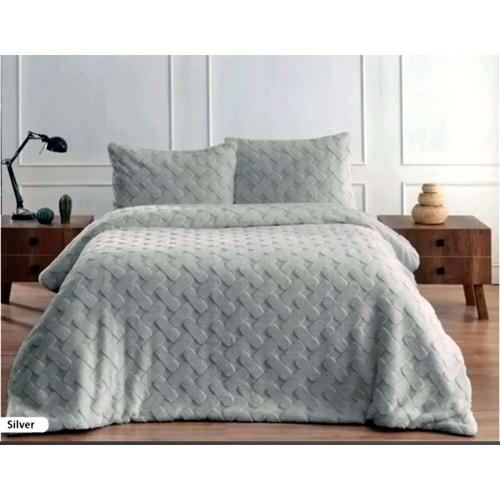Merinos Diamond Kürk Comforter Set, Çift Kişilik Yorgan Seti (220x240)-Pietra Gri