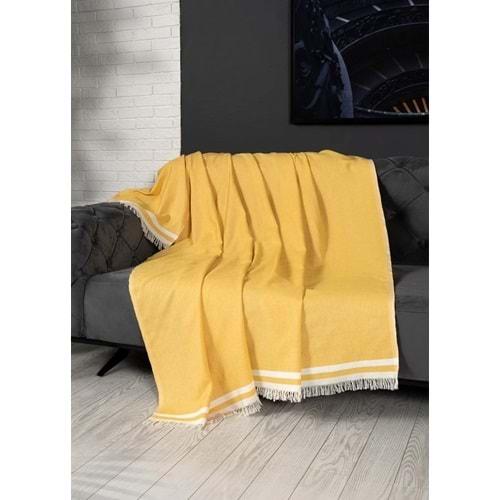 Alinda Pamuklu Maxi Boy Kolları Kapatan Kaymaz Terletmez Koltuk Örtüsü (170x300) - Hardal