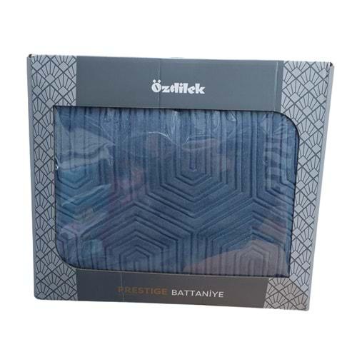 Özdilek Prestige Kalın Embos Çift Kişilik Battaniye (220x240)-Çin Mavisi Yeni