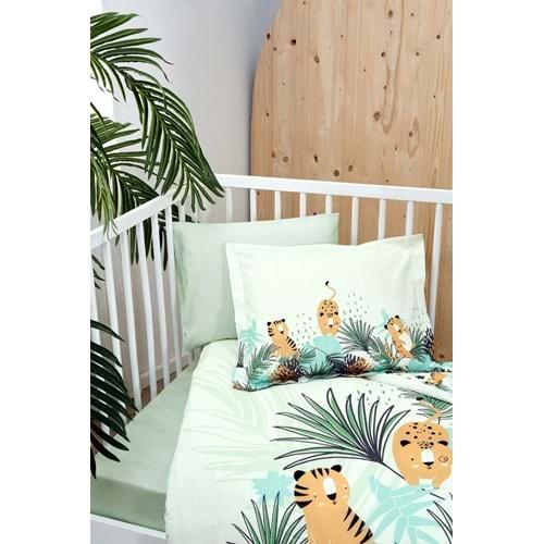 Özdilek Ranforce Bebek Beşik Nevresim Takımı-Piccola Tigre Sarı