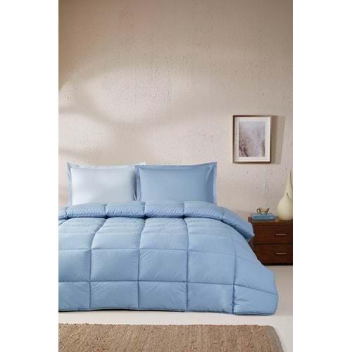 Özdilek %100 Pamuk (Çarşafı Lastikli) Çift Kişilik Yatak Seti-Colourist Buz Mavi Marina