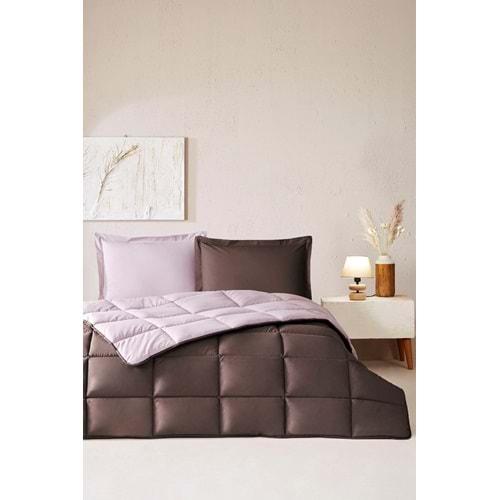 Özdilek %100 Pamuk (Çarşafı Lastikli) Çift Kişilik Yatak Seti-Colourist Vizon Mürdüm