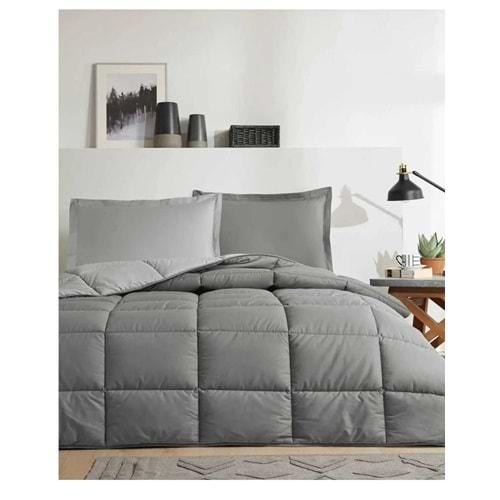 Özdilek %100 Pamuk (Çarşafı Lastikli) Tek Kişilik Yatak Seti-Colourist Kül Gri Silver