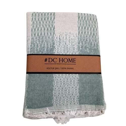 DC Jakarlı Pamuklu Kaymaz Terletmez Koltuk Örtüsü (180x240) - Yeşil