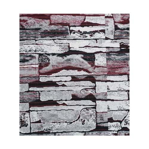2Lİ Polo Life Savan 4m2 Pamuklu Lastiksiz Halı Örtüsü (170x245)-Taş Desen Bordo