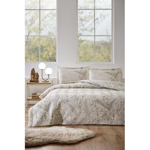 Özdilek Kapitoneli Çift Kişilik Dört Mevsim Nevresim Takımı Complete Set-Algodon Bej