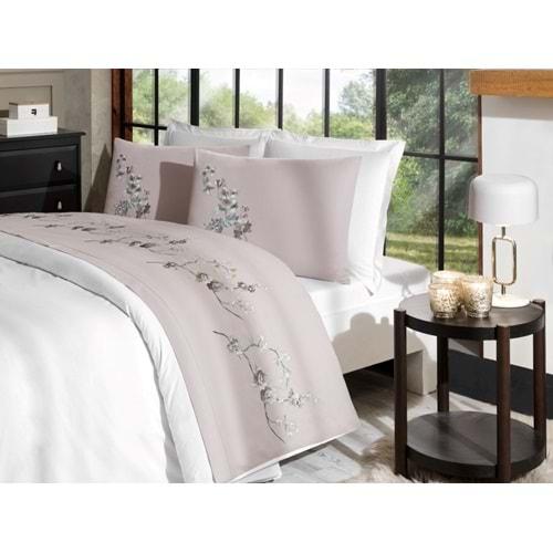Özdilek Akfil Boutique -Florest Bej- Çift Kişilik Nevresim Takımı (4 Yastık Kılıflı)