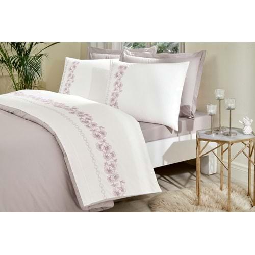 Özdilek Akfil Boutique -Petra Bej- Çift Kişilik Nevresim Takımı (4 Yastık Kılıflı)