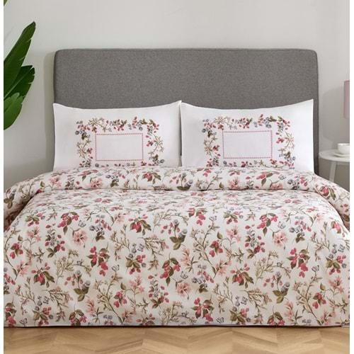 Özdilek Nev Serisi -Beyaz Fresa Rosa- Çift Kişilik Nevresim Takımı