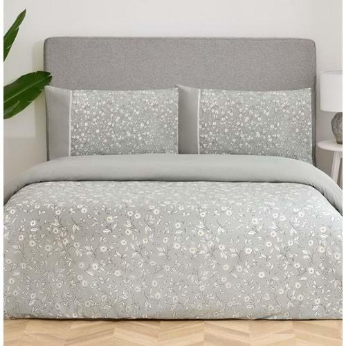 Özdilek Nev Serisi -Gri Dianthus- Çift Kişilik Nevresim Takımı