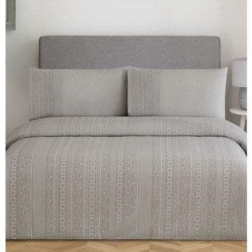 Özdilek Nev Serisi -Gri Lobelya- Tek Kişilik Nevresim Takımı