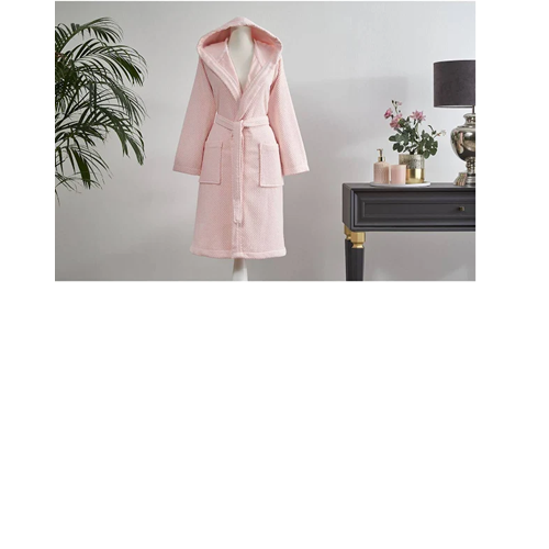 Özdilek Kapşonlu Bornoz Brıght Pembe ( L )