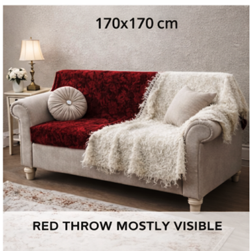 Mandaş el dokuma Yeni Nesil koltuk şalı 170*170 2 li pk beyaz