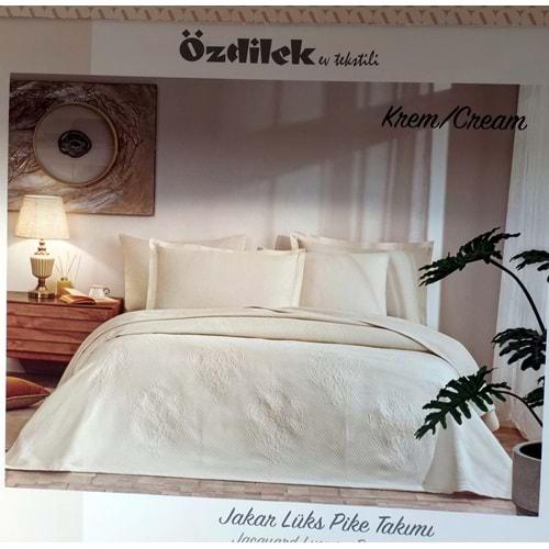 Özdilek Rf -Krem- Jakar Lux KP (Z) Çift Kişilik Pike Takımı (4 Yastık Kılıflı)